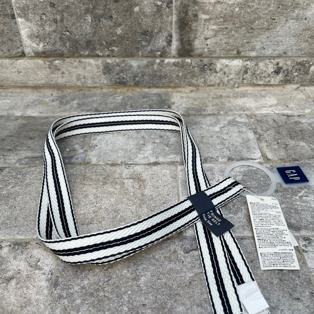 ❤️ GAP STRIPED FRINGE TIE BELT NEW